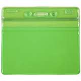 Horizontal Badge Holder with Zipper, Green, 3-7/8in x 2-5/8in Insert Size redirect to product page